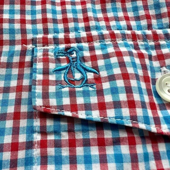 Original Penguin Men's Multicolor Gingham Heritage Slim Fit Shirt‎ Size Large - Picture 4 of 7